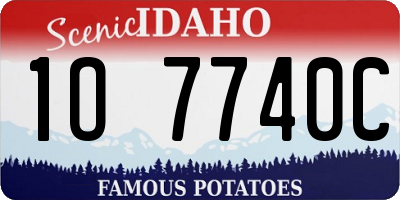 ID license plate 1O7740C