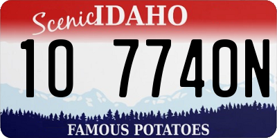 ID license plate 1O7740N