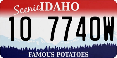 ID license plate 1O7740W