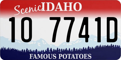 ID license plate 1O7741D