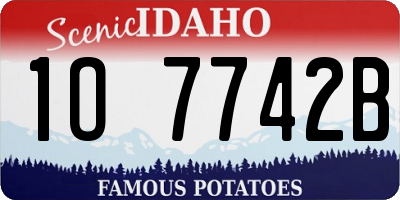 ID license plate 1O7742B