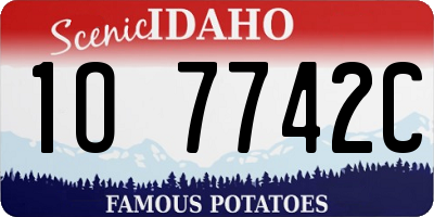 ID license plate 1O7742C