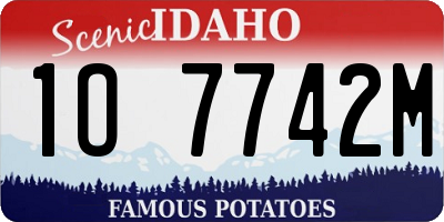 ID license plate 1O7742M