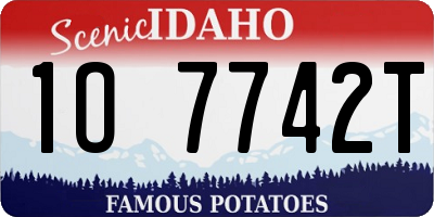 ID license plate 1O7742T