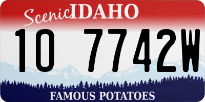 ID license plate 1O7742W