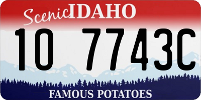 ID license plate 1O7743C