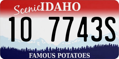 ID license plate 1O7743S