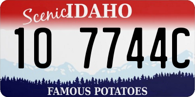 ID license plate 1O7744C