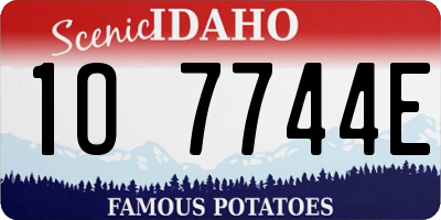 ID license plate 1O7744E