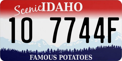 ID license plate 1O7744F