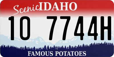 ID license plate 1O7744H