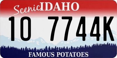 ID license plate 1O7744K