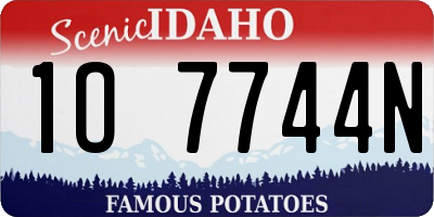 ID license plate 1O7744N
