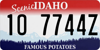 ID license plate 1O7744Z