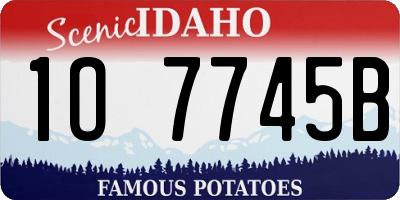 ID license plate 1O7745B
