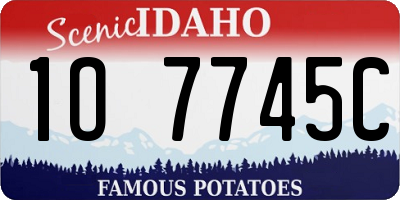 ID license plate 1O7745C