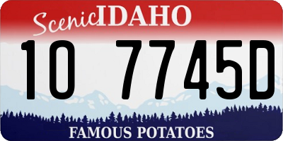 ID license plate 1O7745D