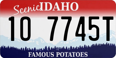 ID license plate 1O7745T