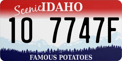 ID license plate 1O7747F