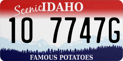 ID license plate 1O7747G