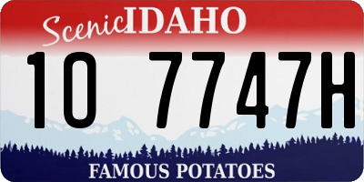 ID license plate 1O7747H