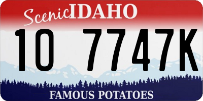ID license plate 1O7747K