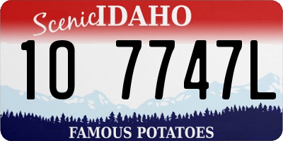 ID license plate 1O7747L