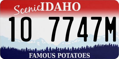 ID license plate 1O7747M