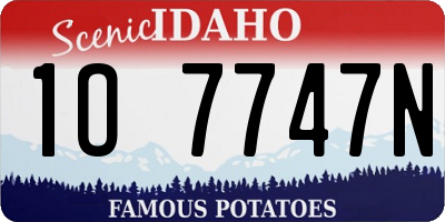 ID license plate 1O7747N