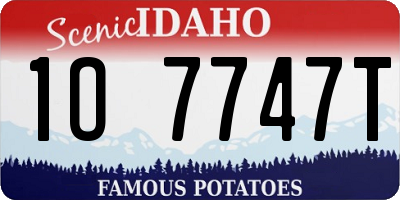 ID license plate 1O7747T