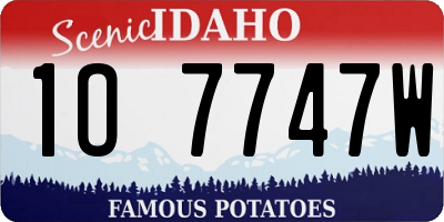 ID license plate 1O7747W