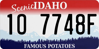 ID license plate 1O7748F