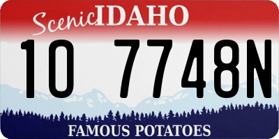 ID license plate 1O7748N