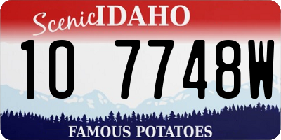 ID license plate 1O7748W