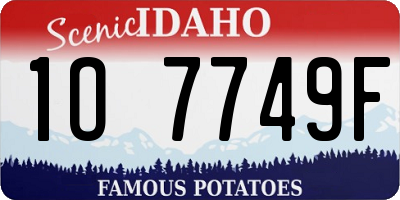 ID license plate 1O7749F