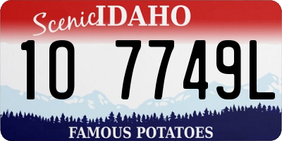 ID license plate 1O7749L