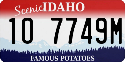 ID license plate 1O7749M