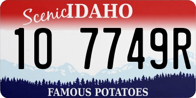 ID license plate 1O7749R