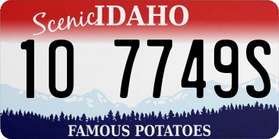 ID license plate 1O7749S