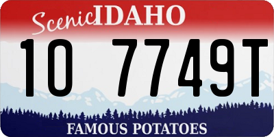 ID license plate 1O7749T