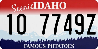 ID license plate 1O7749Z
