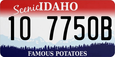 ID license plate 1O7750B