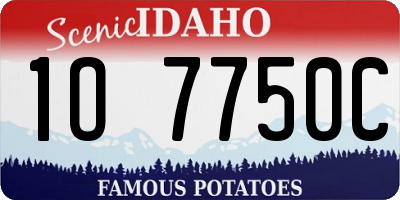 ID license plate 1O7750C
