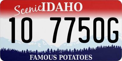 ID license plate 1O7750G