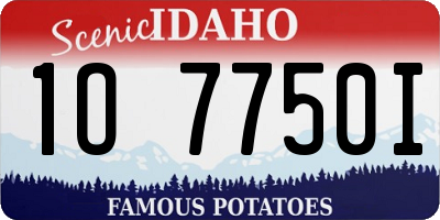 ID license plate 1O7750I