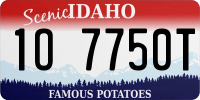 ID license plate 1O7750T