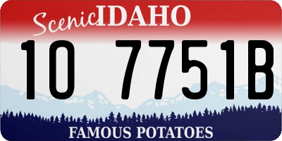 ID license plate 1O7751B