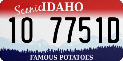 ID license plate 1O7751D