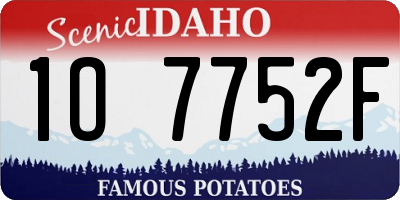 ID license plate 1O7752F