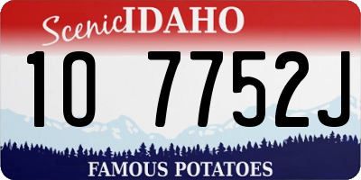 ID license plate 1O7752J